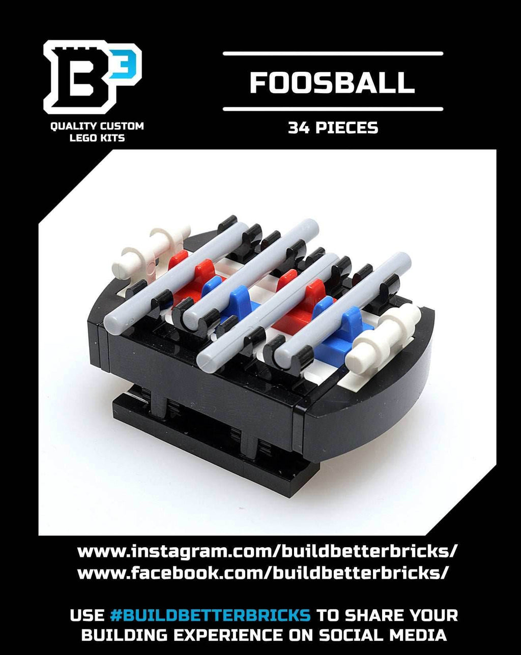 Foosball Table B3 Customs Arcade Building made using LEGO parts - 