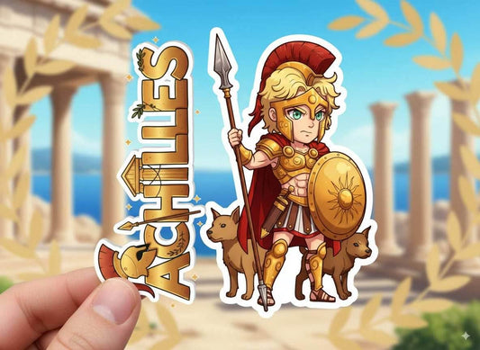 Achilles Sticker and Magnet – Pēleidēs Mythkins™ – Greek Hero of Strength and Valor | Waterproof & UV-Proof - Sticker / Mini