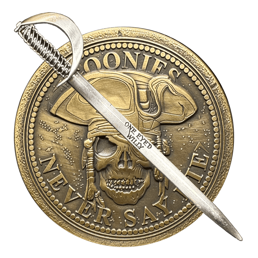 BL17-019 Goonies Never Say Die One Eyed Willy Shield with removable Sword Challenge Coin Set - 