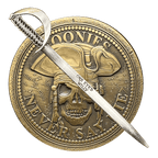 BL17-019 Goonies Never Say Die One Eyed Willy Shield with removable Sword Challenge Coin Set - 