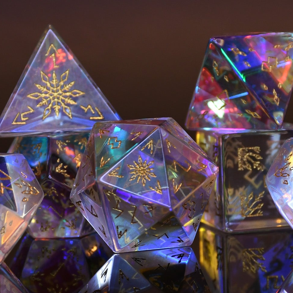 Frostbite Prism Glass Dice Set