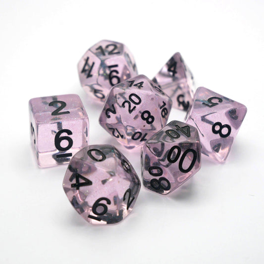 Frozen Blossom - 7 Piece DnD Dice Set | Acrylic RPG Gaming Dice - 