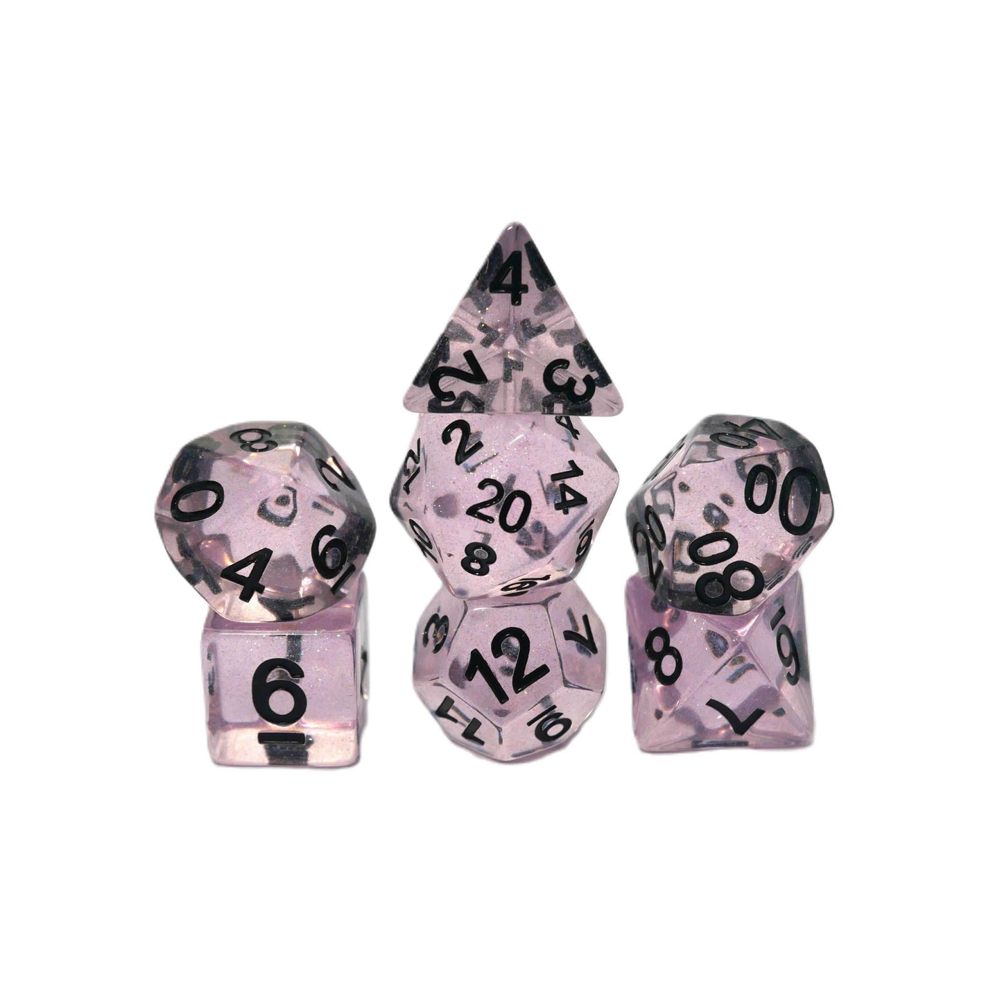 Frozen Blossom - 7 Piece DnD Dice Set | Acrylic RPG Gaming Dice - 