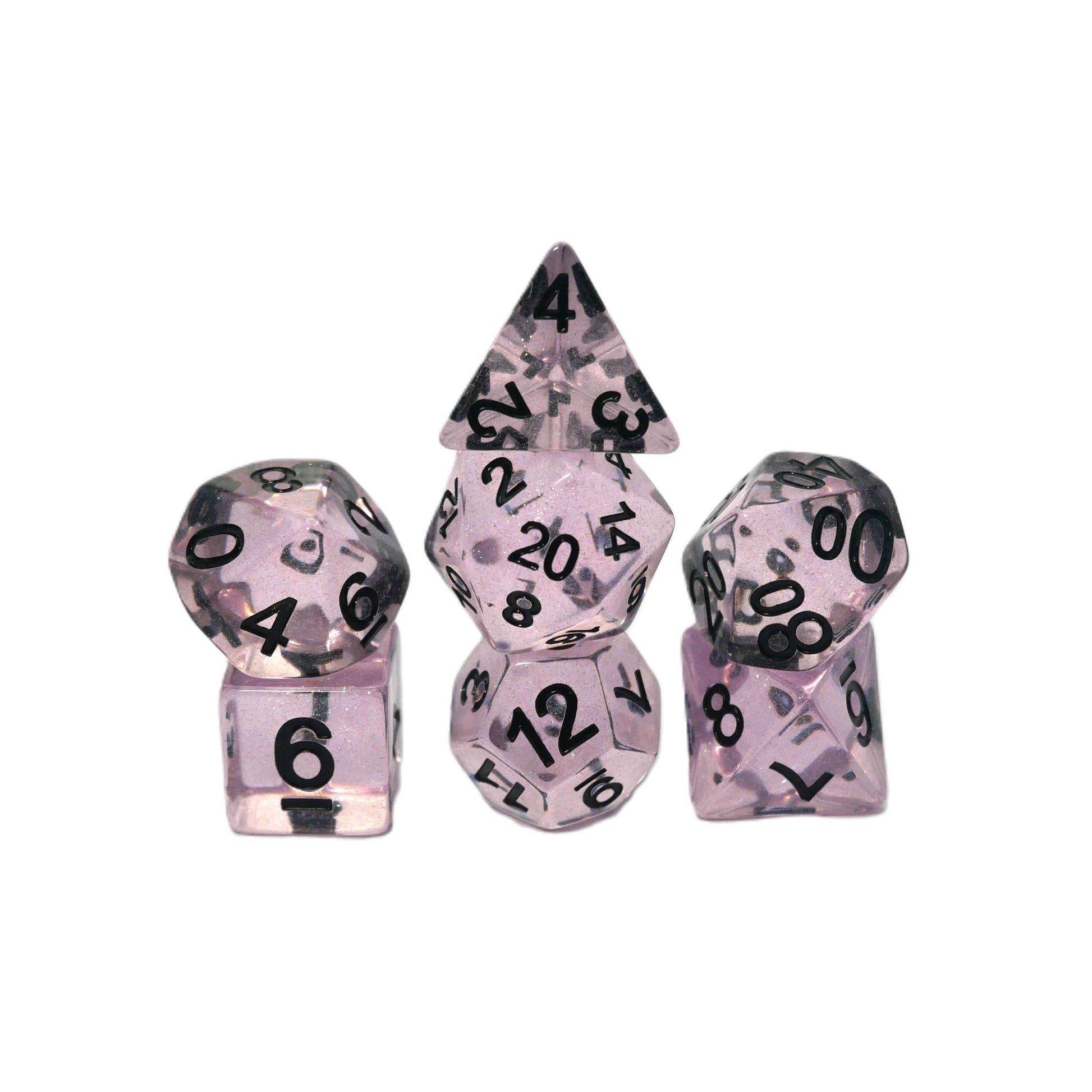 Frozen Blossom - 7 Piece DnD Dice Set | Acrylic RPG Gaming Dice - 