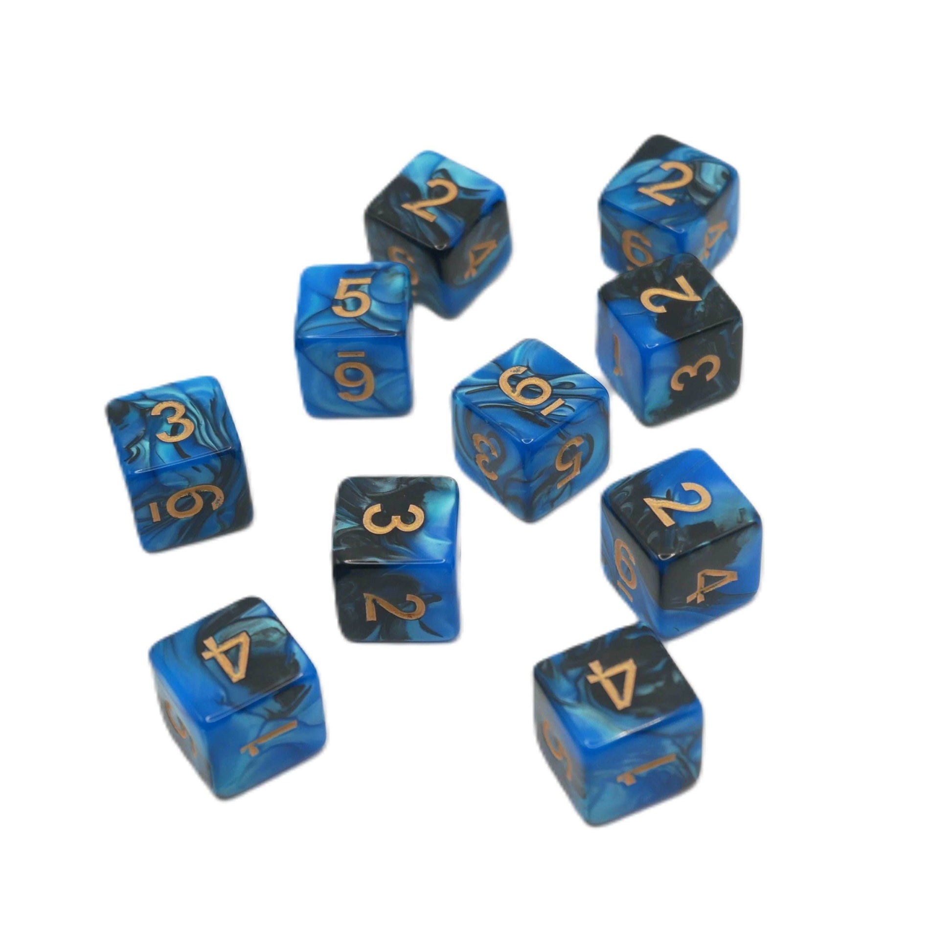 Frozen Corruption 10d6 - DnD Dice Set | Acrylic RPG Gaming Dice - 