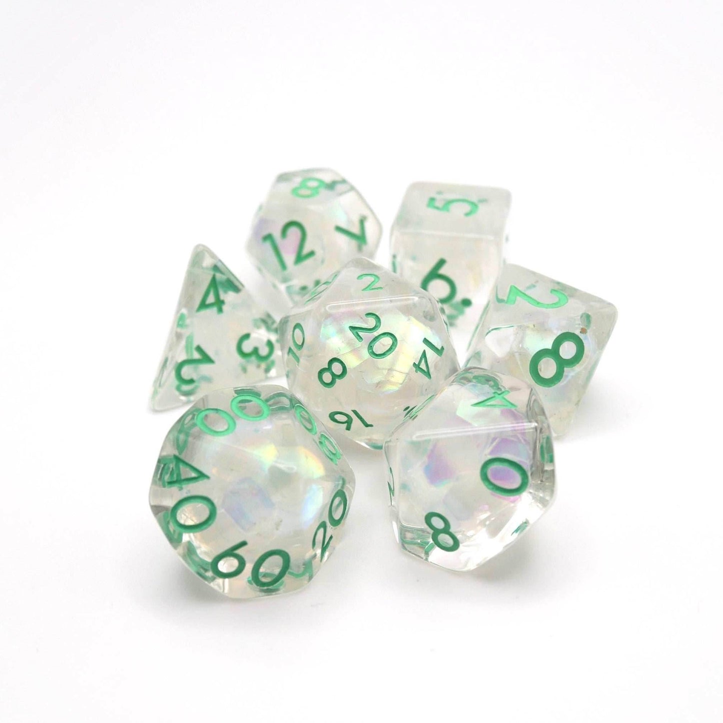Frosted Meadow - 7 Piece DnD Dice Set | Acrylic RPG Gaming Dice - 