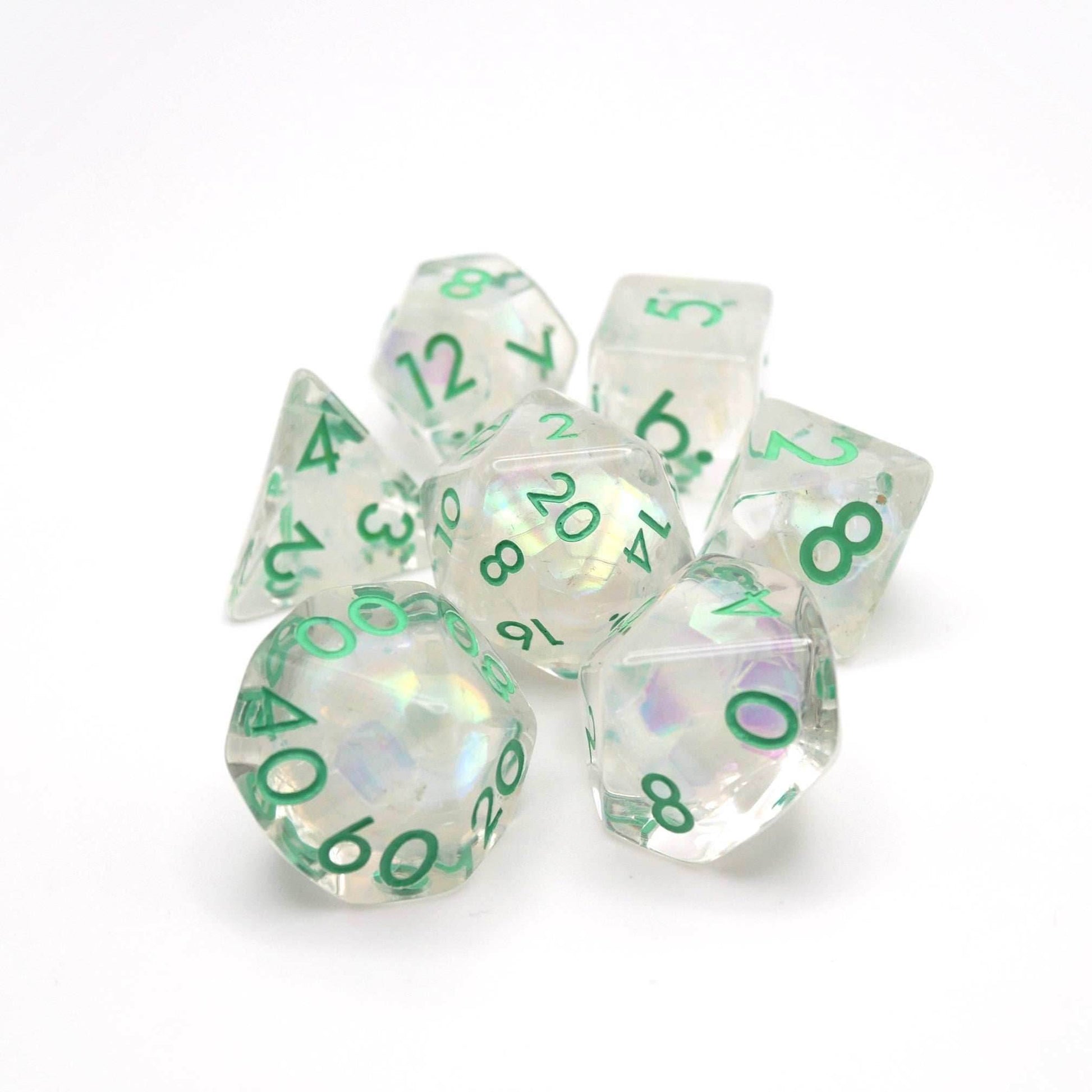 Frosted Meadow - 7 Piece DnD Dice Set | Acrylic RPG Gaming Dice - 