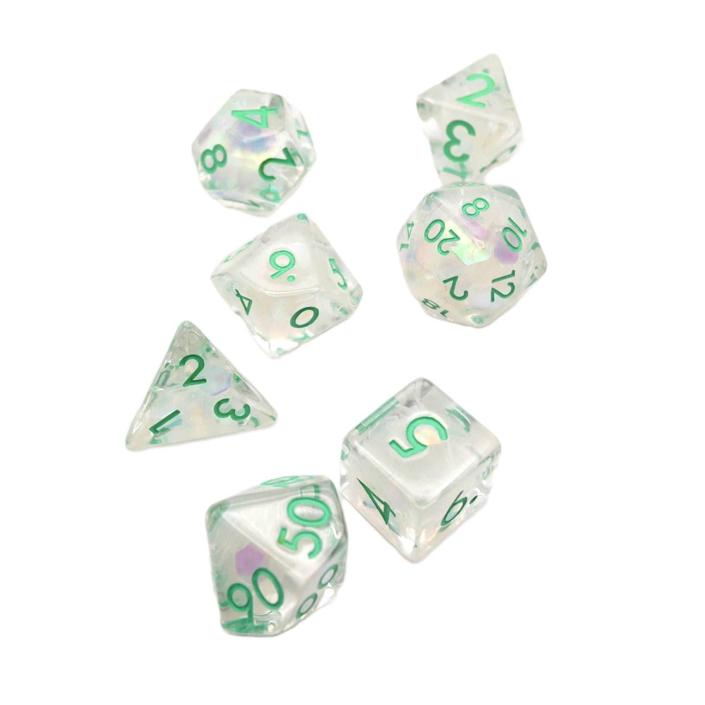 Frosted Meadow - 7 Piece DnD Dice Set | Acrylic RPG Gaming Dice - 