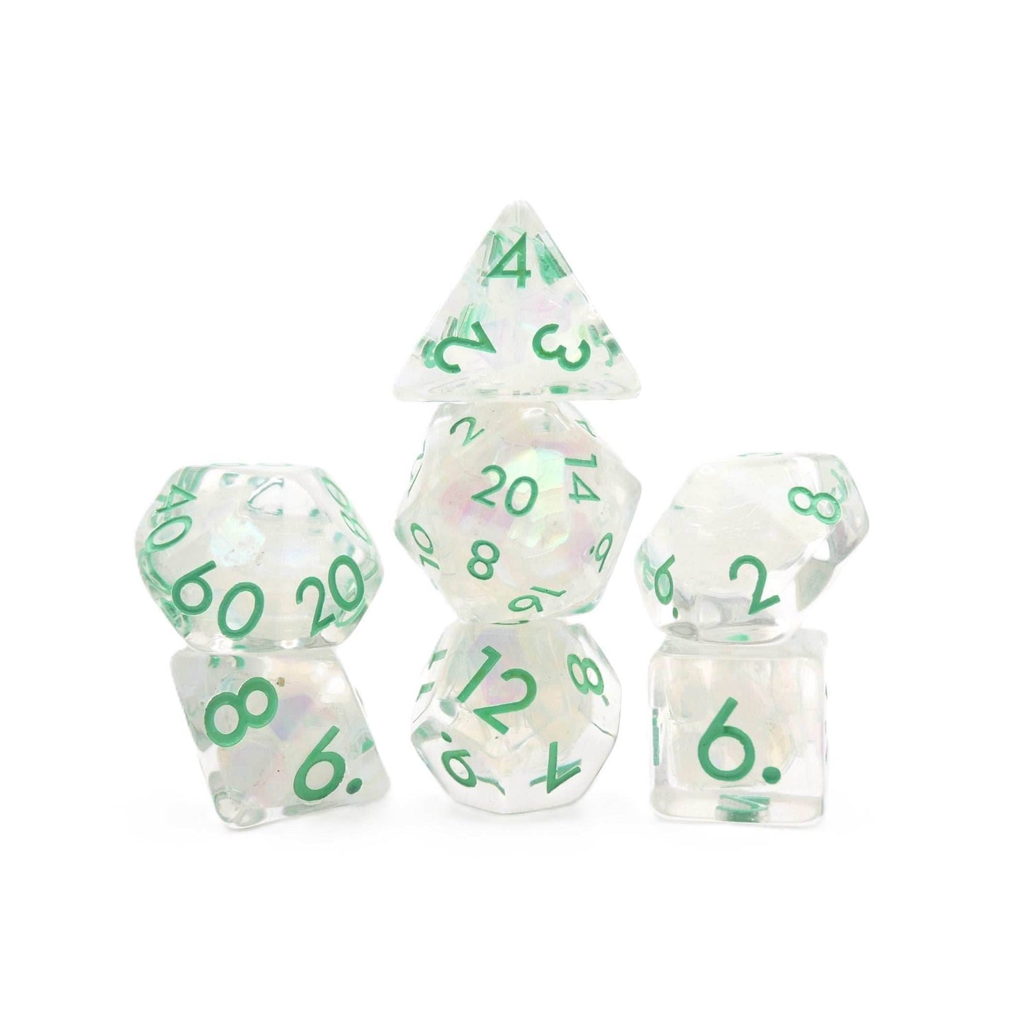 Frosted Meadow - 7 Piece DnD Dice Set | Acrylic RPG Gaming Dice - 