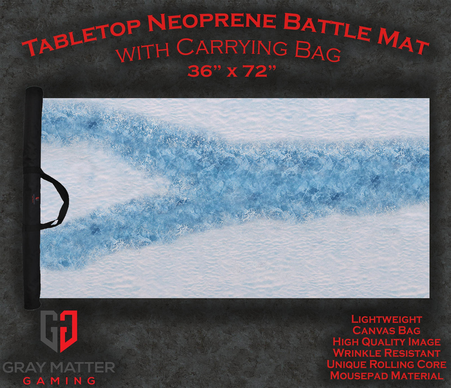 Frozen River - Neoprene Battle Mat - Warhammer, AoS, 40K, Kill Team, MCP, Shatterpoint, Legion, More - 36x72