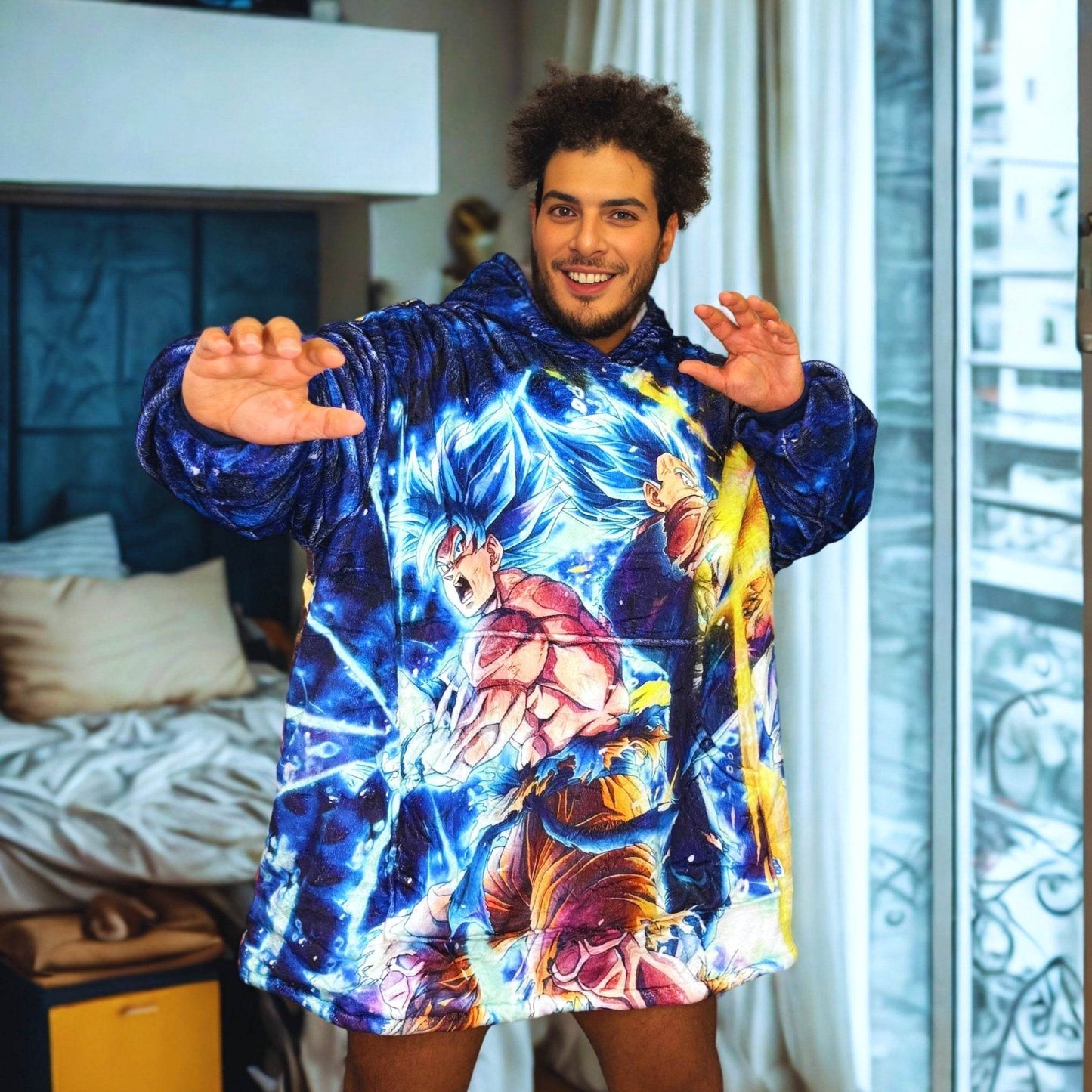 ltra Instinct Vegeta & Goku Wearable Blanket Hoodie for Kids & Adults - adult