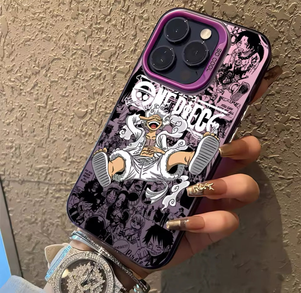 Luffyss Fourth Fifth Gear One Pieces Phone Case For iPhone 15 14 13 12 11 Pro Max X XR 8 7 Plus Candy Matte Shockproof Back Cover