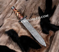 Chrome Tooth Damascus" – Hand-Forged Sword Limited Edition Battle-Ready Blade