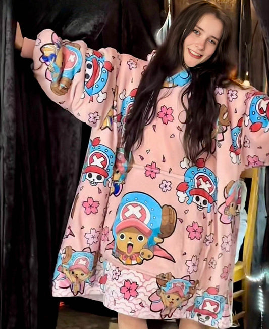 Tony Chopper One Piece Wearable Blanket Hoodie for Kids & Adults | OLM Toys - Adult size