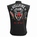 HELL FIRE CLUB - Sleeveless Stone Washed Worker Black