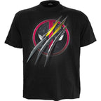 DEADPOOL - SLASHED - Front Print T-Shirt Black