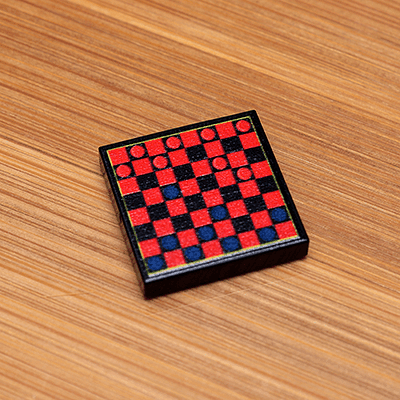 Checkers Printed 2x2 Tile made using LEGO parts - B3 Customs - 