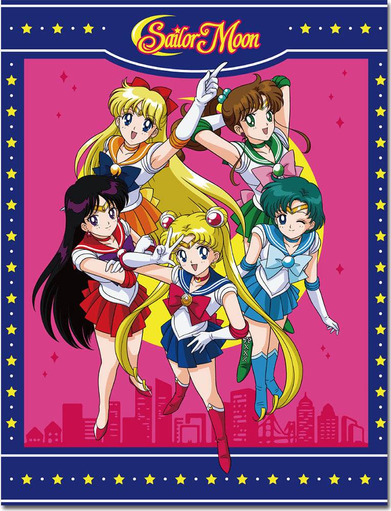 Sailor Moon - Sailors Group City Sublimation Throw Blanket 46in By 60in - 