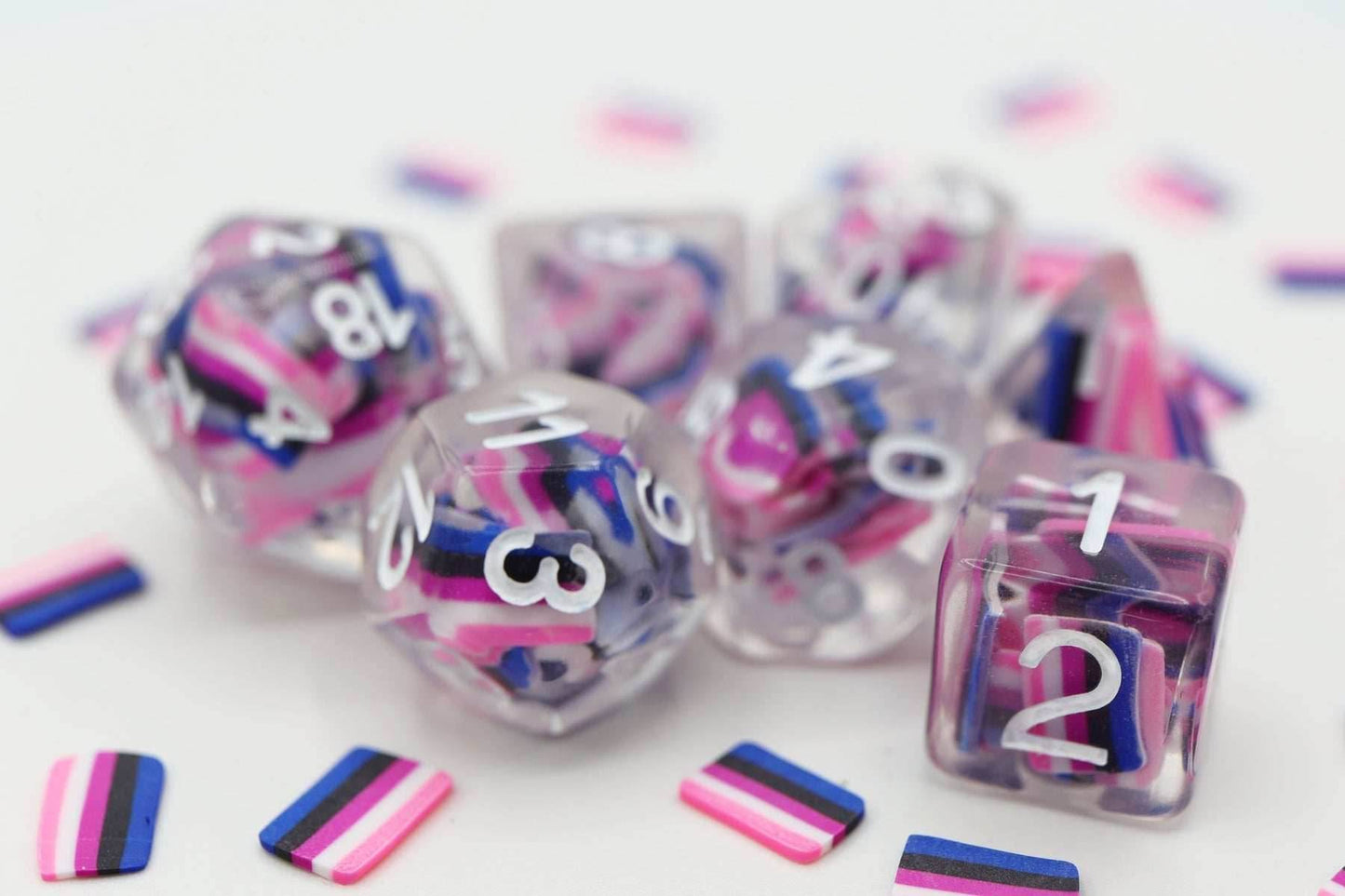 Foam Brain Games Pride Flag RPG Dice Set - Genderfluid