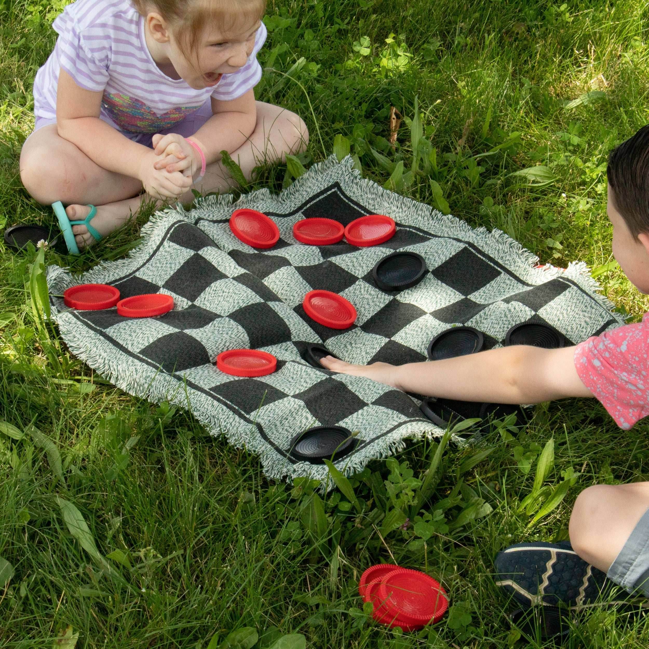 3-in-1 Giant Checkers Rug - 