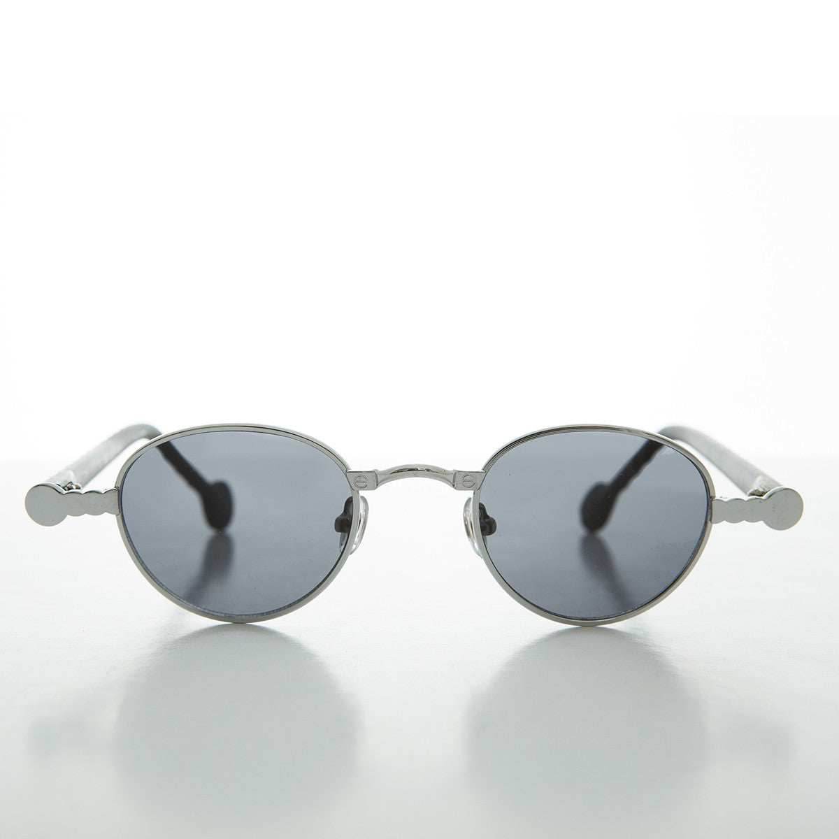 90s Metal Steampunk Victorian Wide Frame Vintage Sunglass - Gideon - Antique Bronze / Gray Lens