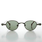 90s Metal Steampunk Victorian Wide Frame Vintage Sunglass - Gideon - Antique Bronze / Gray Lens