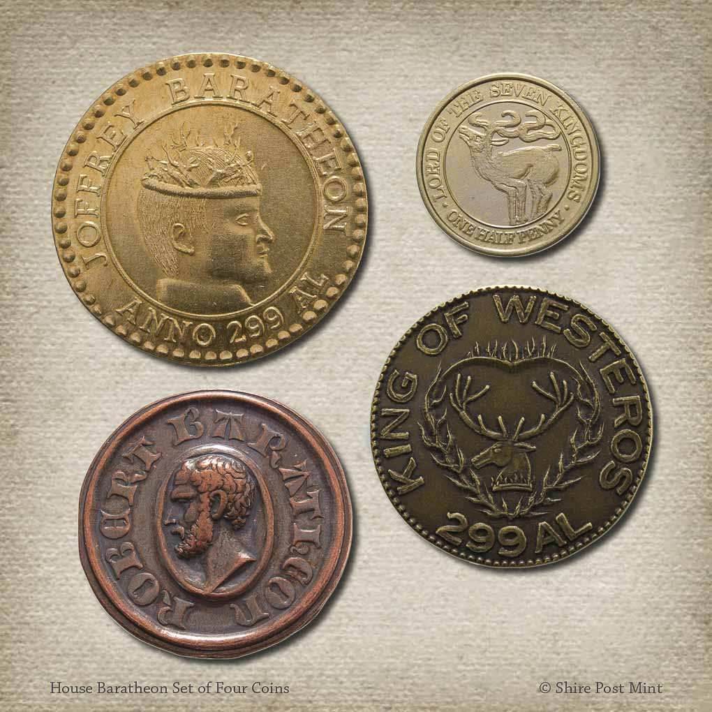 House Baratheon Set of Four Coins - 
