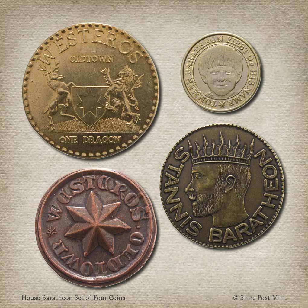House Baratheon Set of Four Coins - 