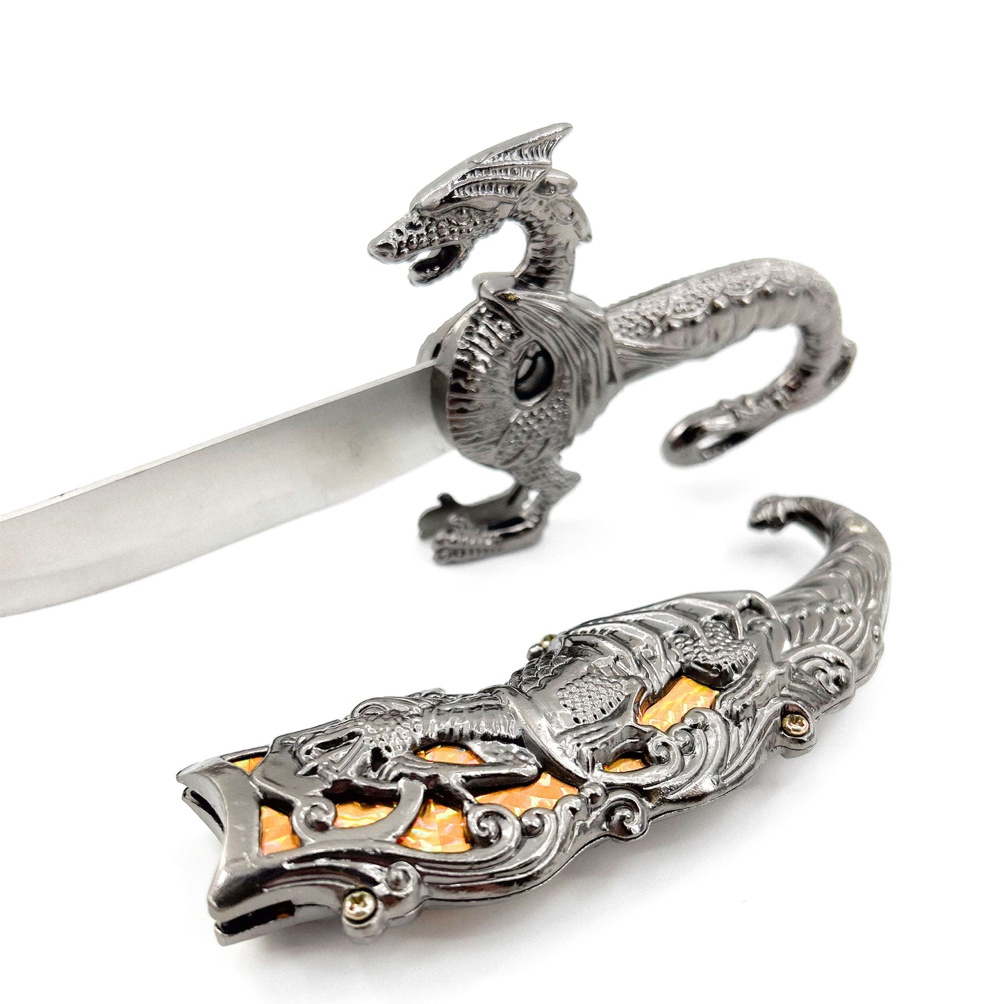 Golden Dragon Fantasy Dagger Knife-4