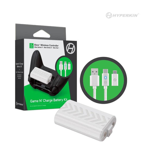 Game N' Charge Battery Kit (White) Compatible With Xbox Series X® / Xbox Series S®/ Xbox One - 