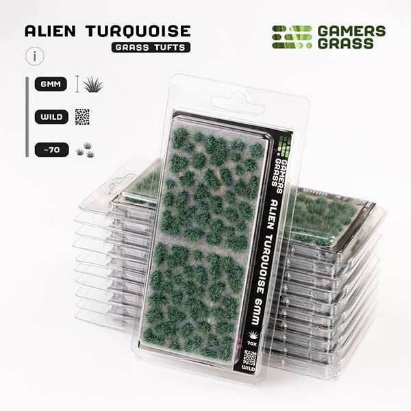 Gamers Grass Tufts: Alien Tufts- Turquoise 6mm- Wild - 