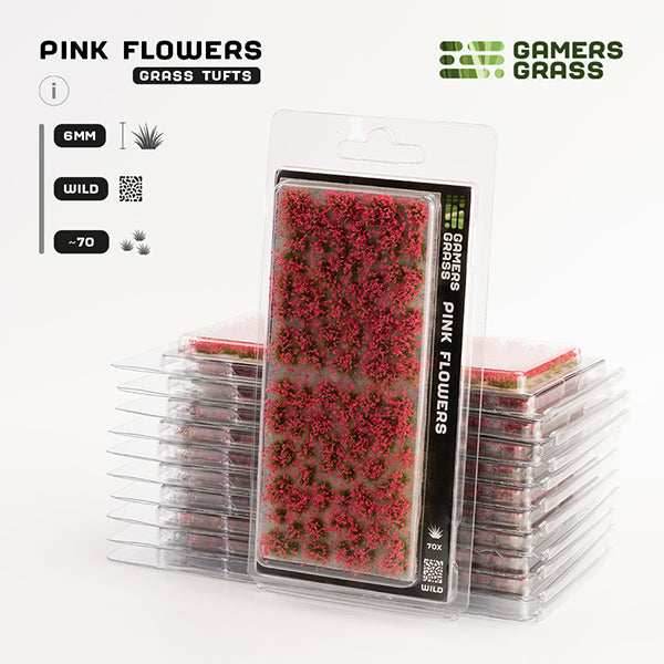 Gamers Grass Tufts: Pink Flowers- Wild - 