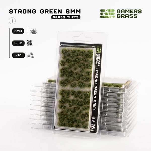 Gamers Grass Tufts: Strong Green 6mm - Wild - 