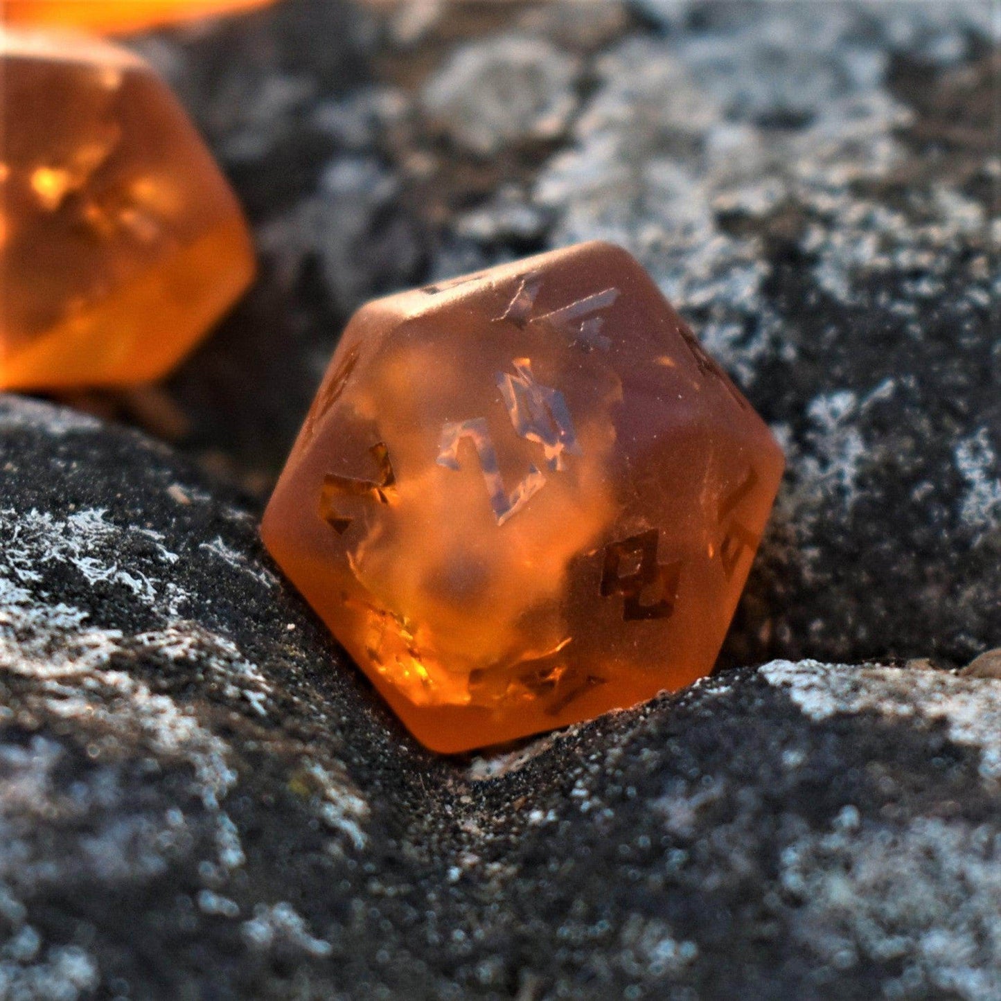Gates of Helheim Raised Lava Glass Dice Set - 