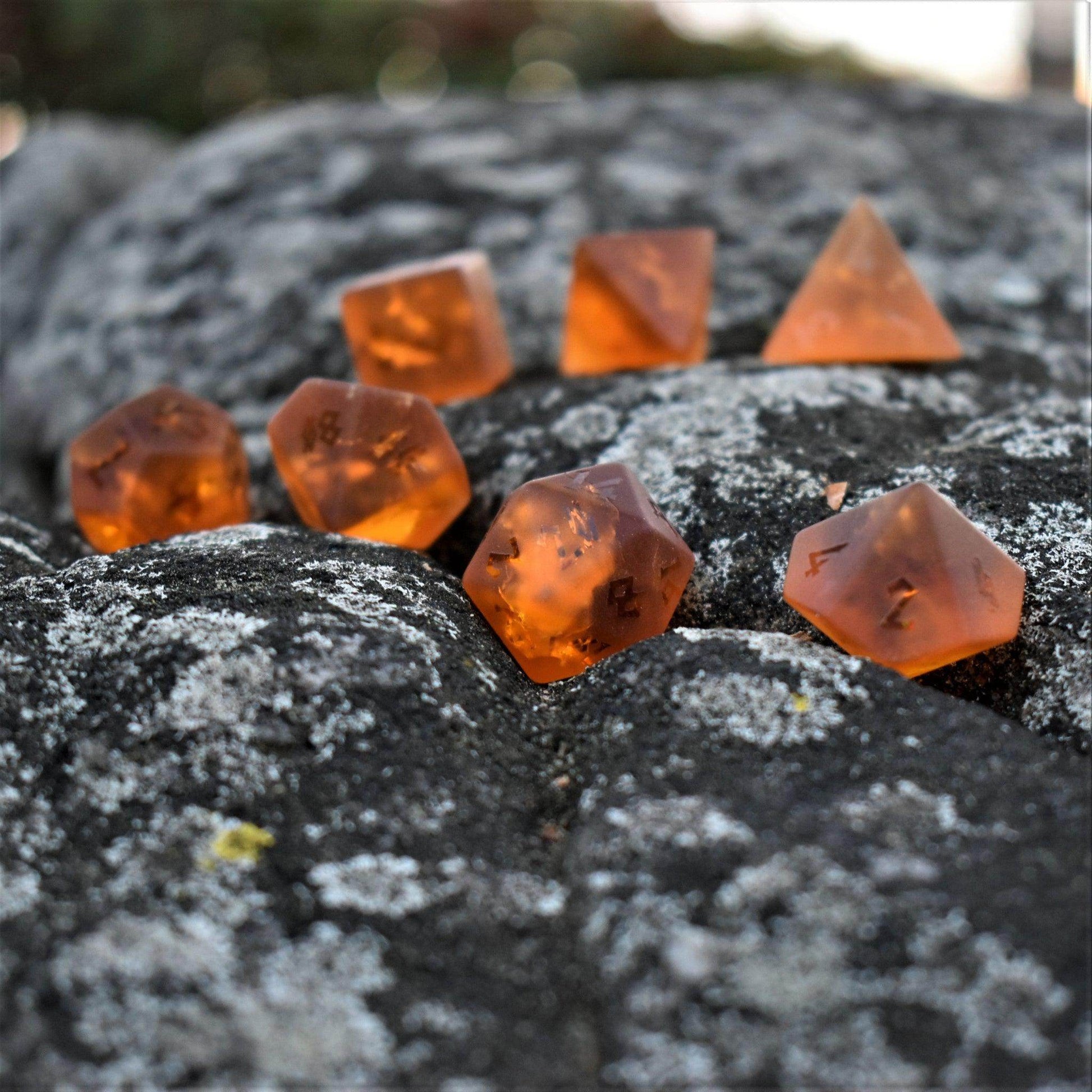 Gates of Helheim Raised Lava Glass Dice Set - 