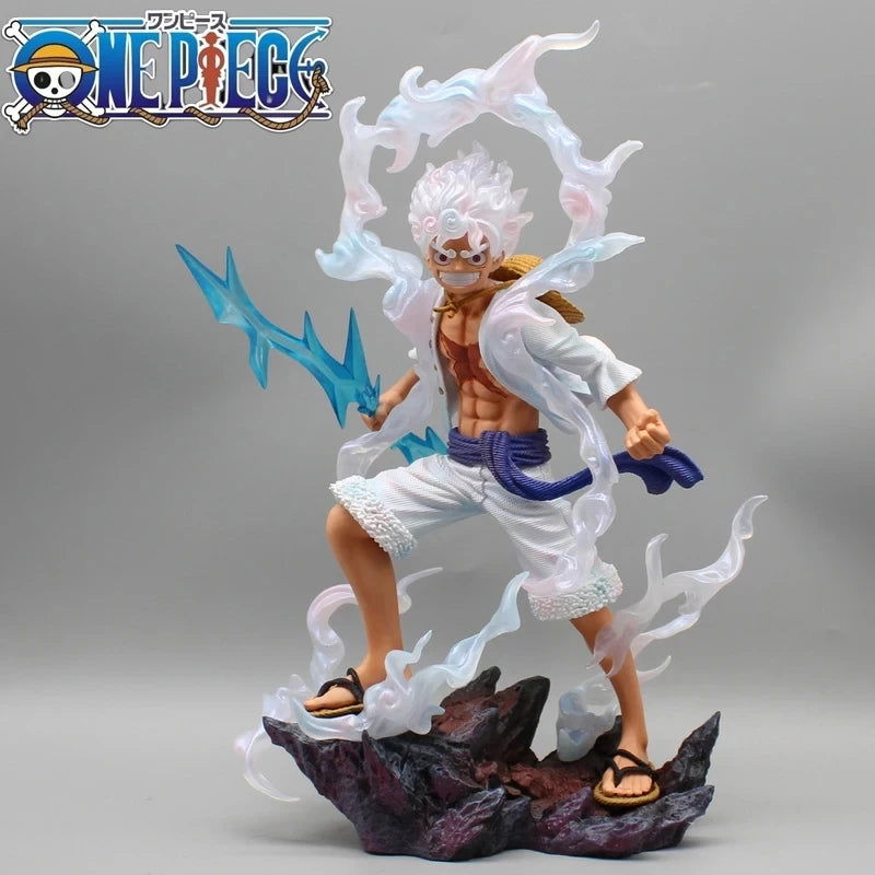 Gear 5 Sun God Monkey D Luffy Anime Figure, Anime One Piece Action Figure PVC Statue 28 CM