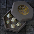 Gemstone Jasper Hand Carved (And Box) DND Dice Set - 