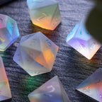 Gemstone Raised Dichroic Glass DND Dice Set - Full Set And Free Dice Box