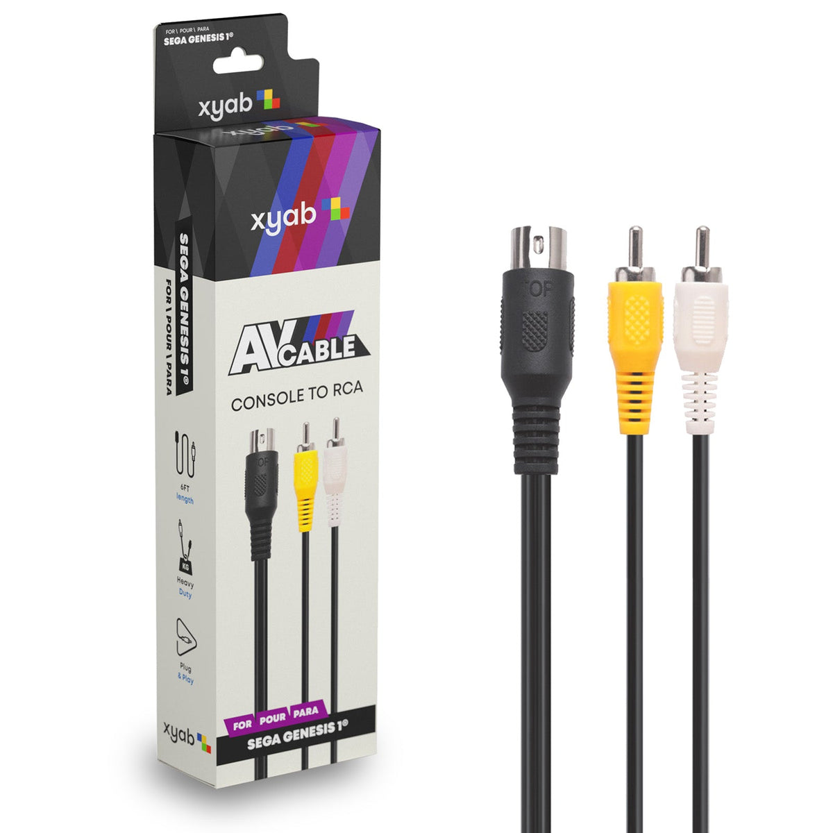 Sega Genesis 1st Gen AV Cable - Composite Video (RCA)