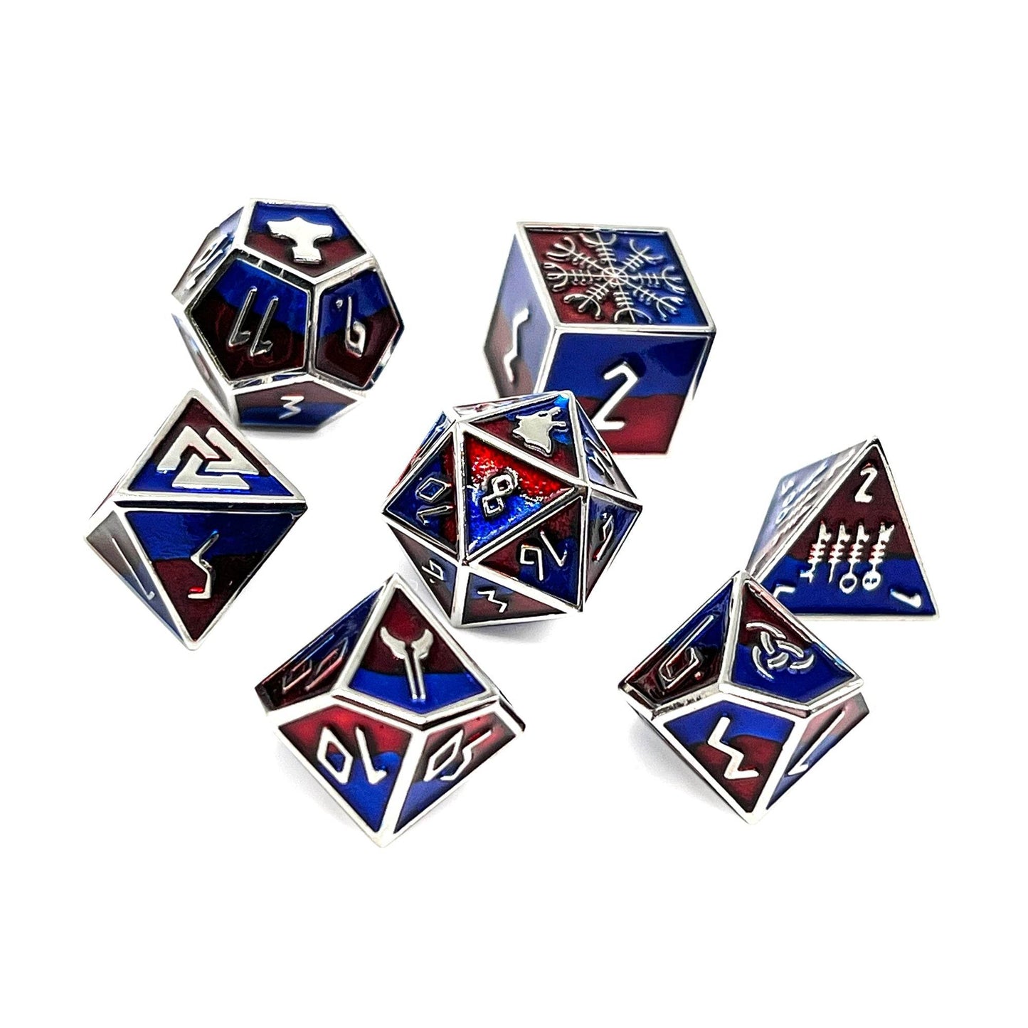 Geri - Norse Themed Metal Dice Set - 