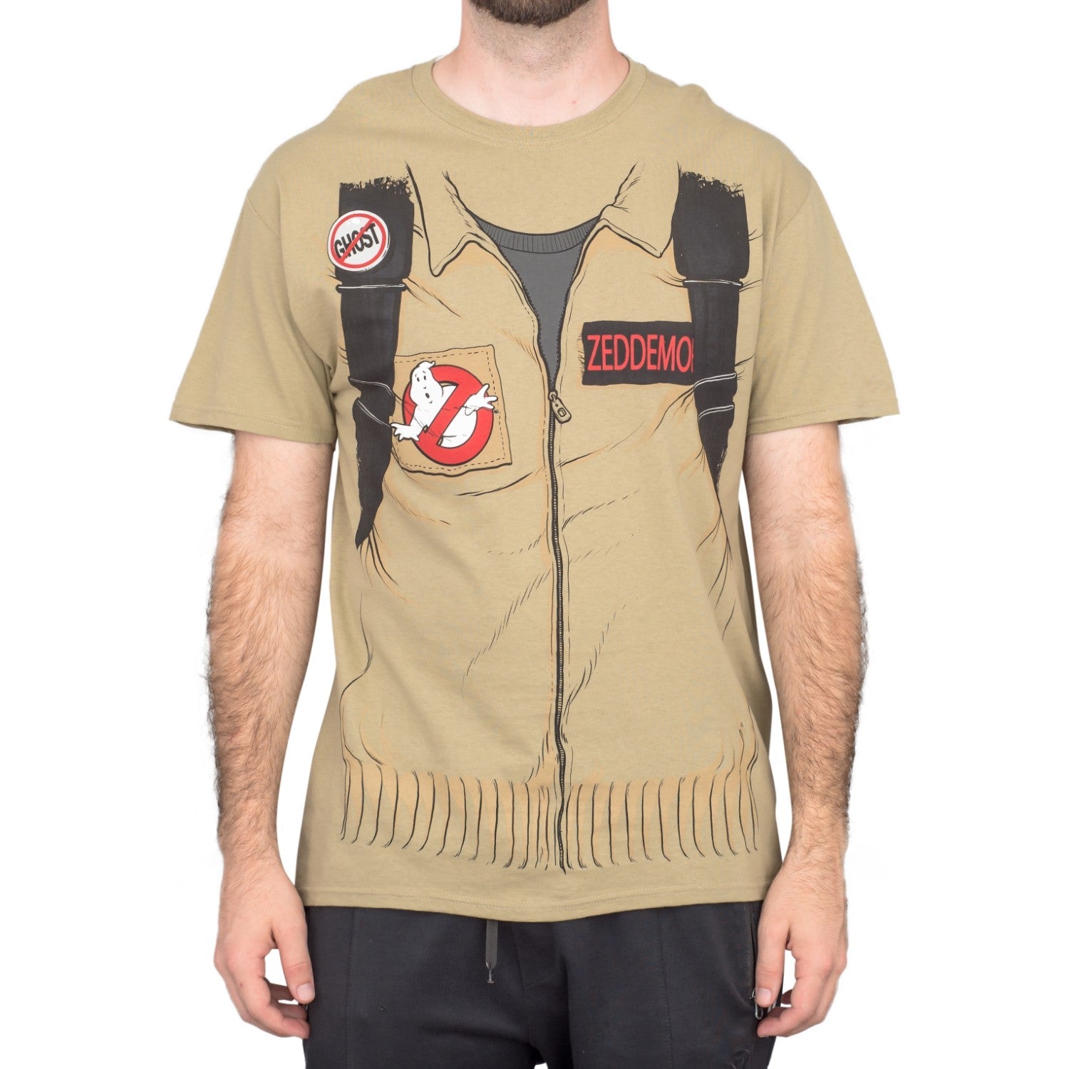 Ghostbuster Adult Short Sleeve Costume T-shirt with Back Print