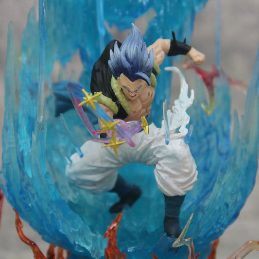 Gogeta Super Saiyan Blue LED Anime Figurine, Dragon Ball Super Action Figures Collection Toy Gift 28 cm