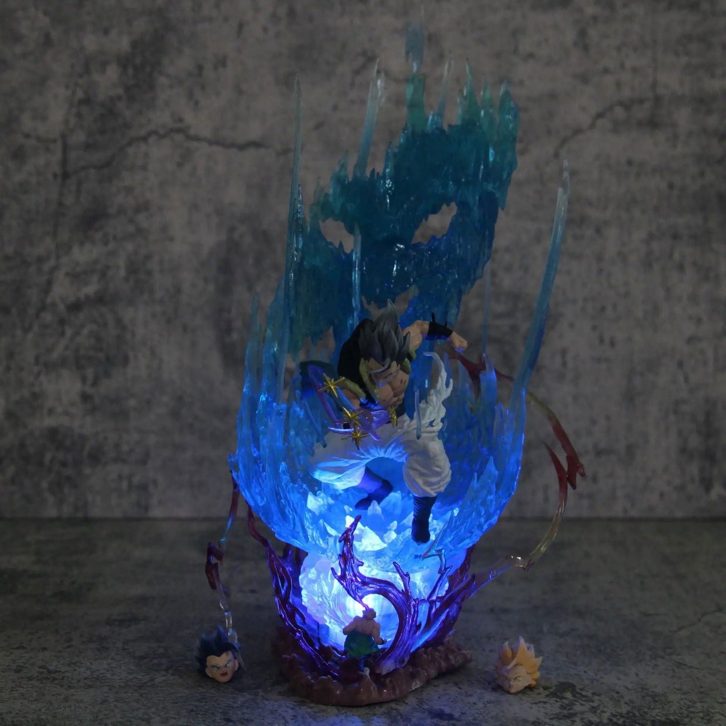 Gogeta Super Saiyan Blue LED Anime Figurine, Dragon Ball Super Action Figures Collection Toy Gift 28 cm