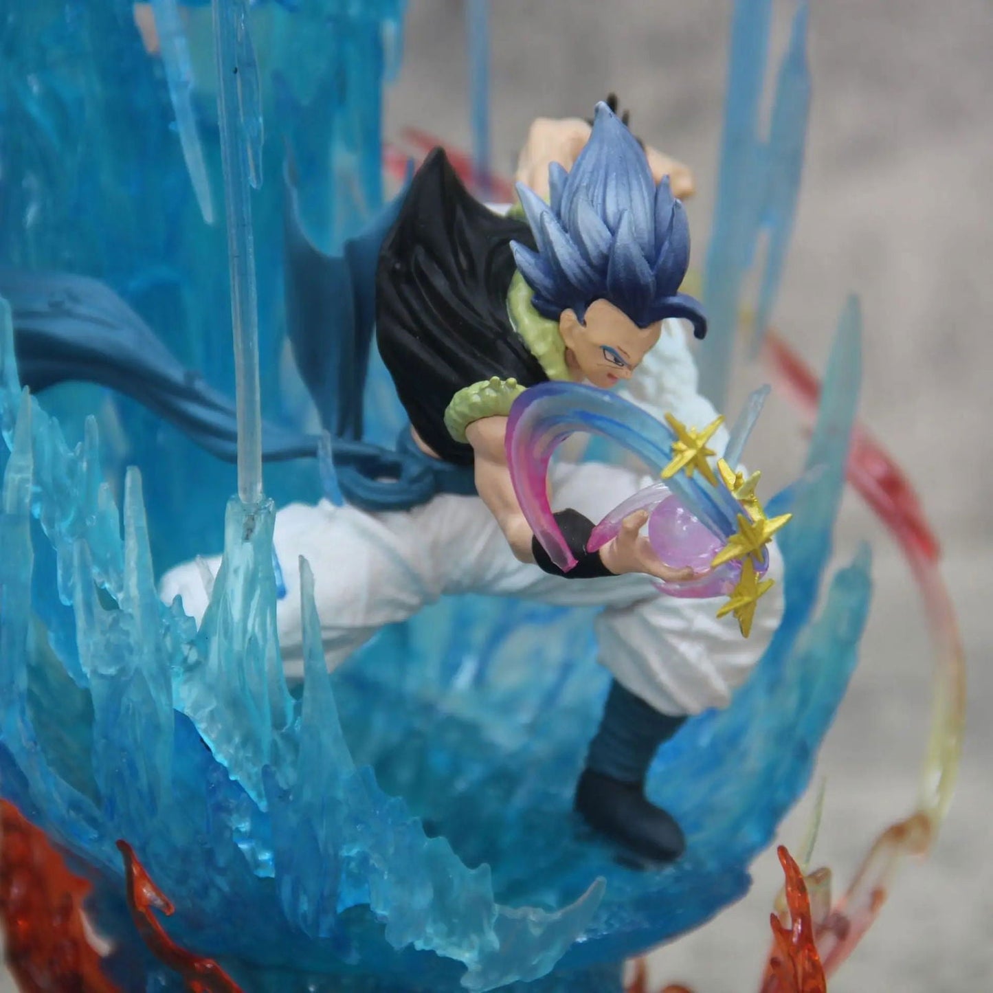 Gogeta Super Saiyan Blue LED Anime Figurine, Dragon Ball Super Action Figures Collection Toy Gift 28 cm