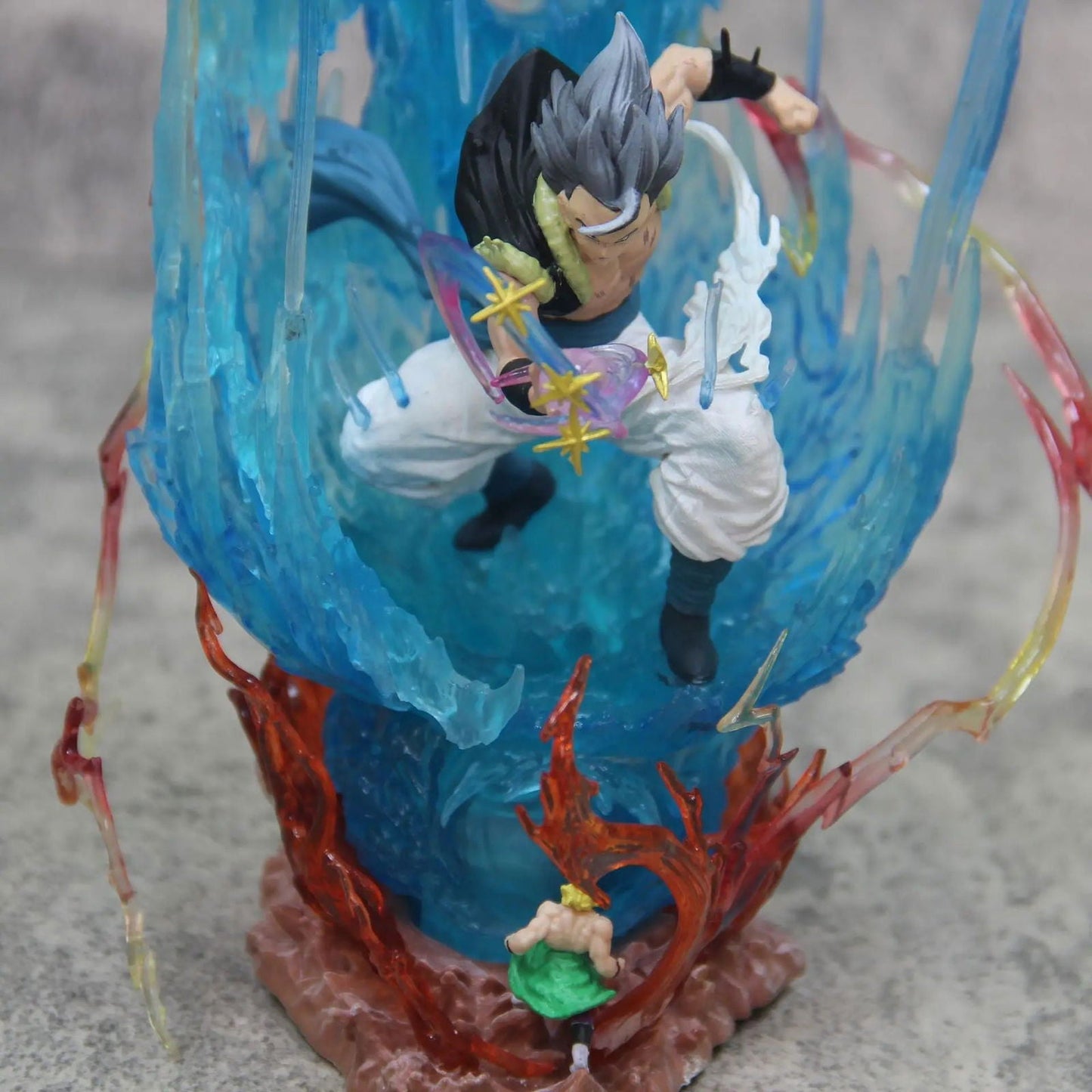 Gogeta Super Saiyan Blue LED Anime Figurine, Dragon Ball Super Action Figures Collection Toy Gift 28 cm