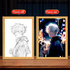 Gojo LED Light Painting Picture Frame, Anime Jujutsu Kaisen JJK Gifts 6 x 9 in