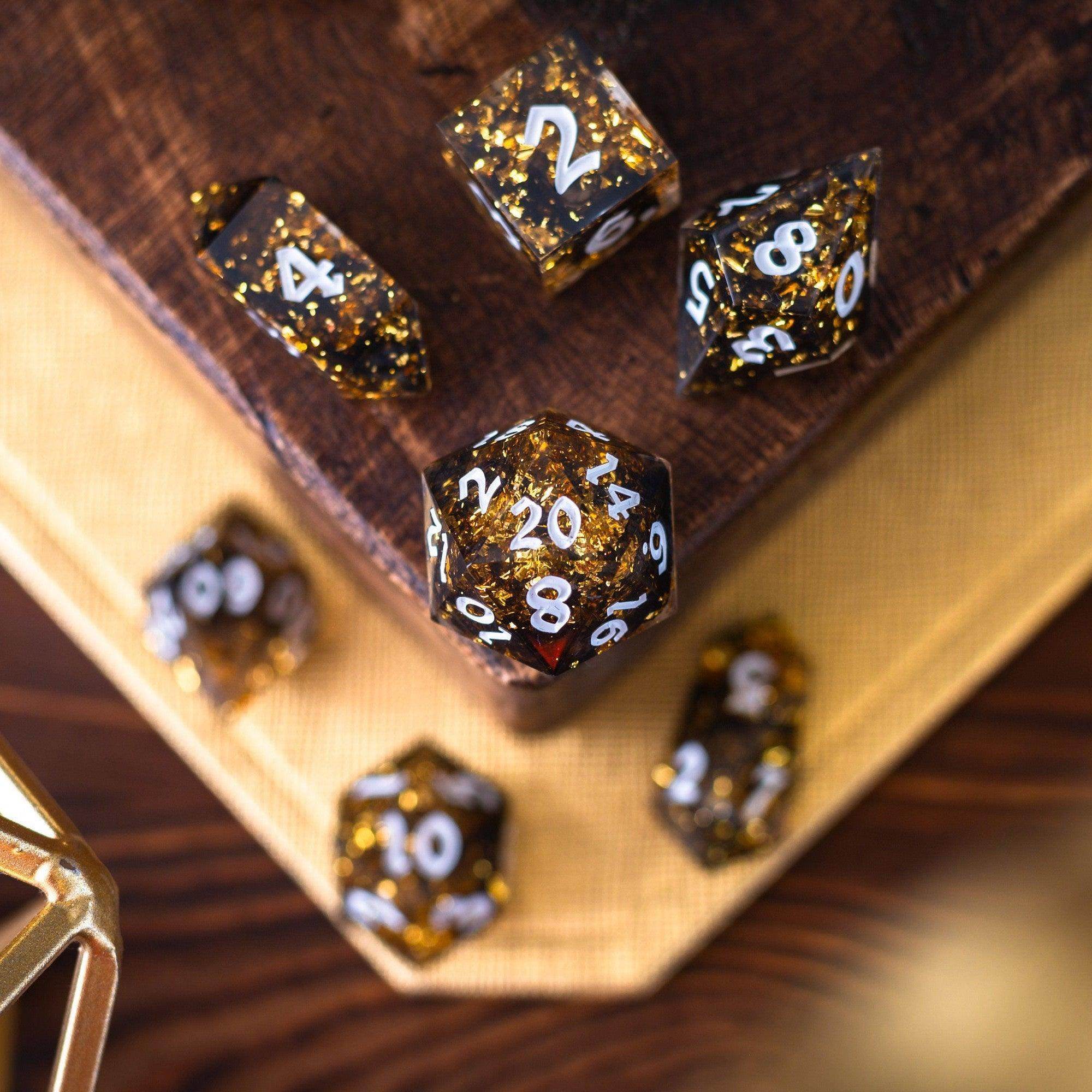 Gold Handmade Resin DND Dice Set - Only 1 D20