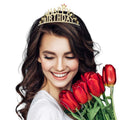 Rhinestone Paved HAPPY BIRTHDAY Message Princess Tiara
