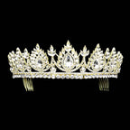 Teardrop Accented Marquise Stone Cluster Princess Tiara