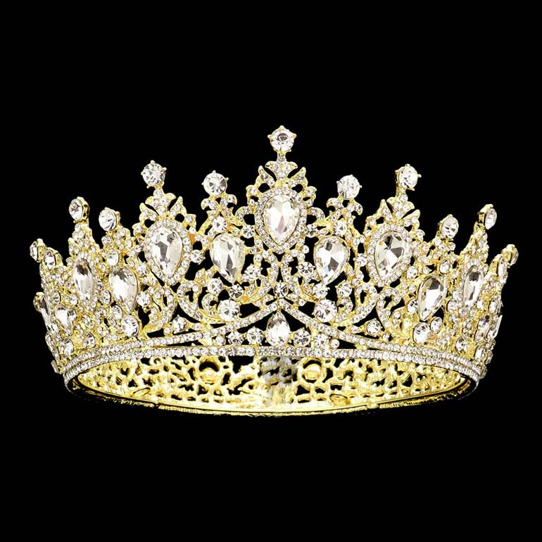 Teardrop Stone Accented Crown Tiara